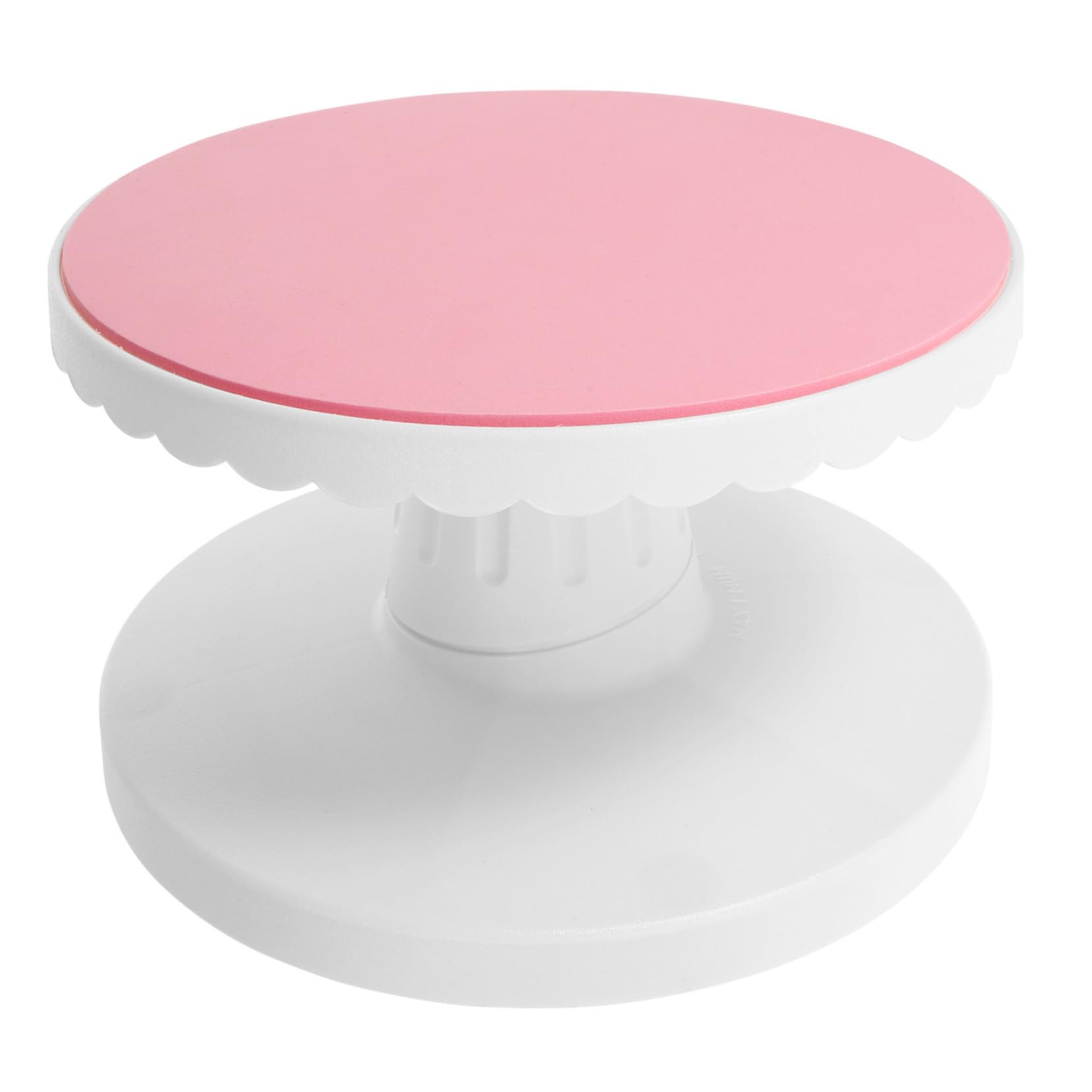 Gatuida Plato Giratorio Antideslizante para Pasteles de Plástico Rosa Función Giratoria, Adecuado para Decoración Floral y Diseño de Arcilla en Repostería
