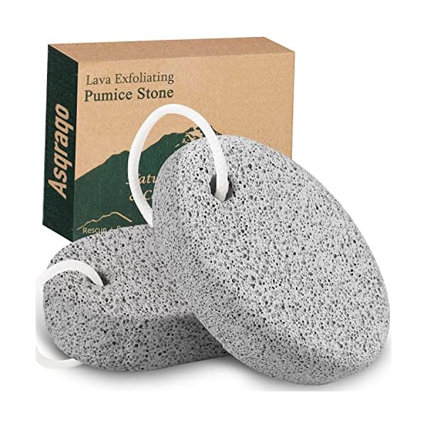 2PCS Natural Pumice Stone, Asqraqo Lava Pedicure Tools Hard Skin Callus Remover for Feet and Hands - Foot File Exfoliation to Remove Dead Skin, and Callusess