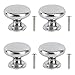 Price comparison product image ZhongYeYuanDianZiKeJi 4Pcs 25mm Cabinet Door Knobs Handles Round Stainless Steel Chrome Door Handles for Kitchen Drawer Cupboard Wardrobe Furniture