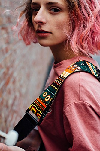 Guitar Strap Vintage Aztec Colors Strap Includes 2 Strap Locks & 2 Unique Picks. Adjustable Guitar Strap For Bass, Electric & Acoustic Guitars, Best Gift For Guitar Players #TOP7