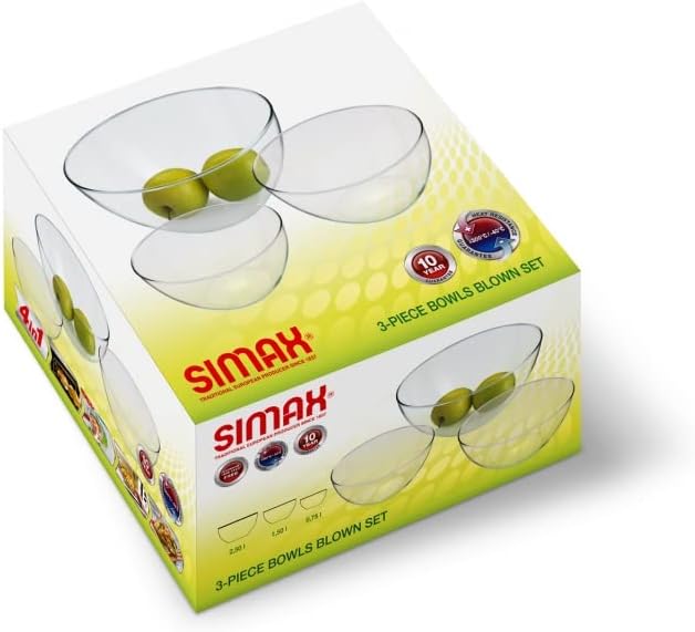 Miniatura 8 de Simax Juego de cuencos de vidrio para servir cuencos de vidrio de borosilicato aptos para horno, cuencos de vidrio transparente para cocina, cuencos
