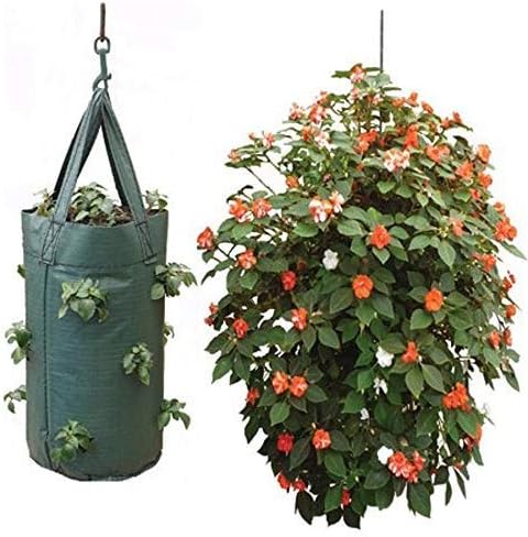 Muddy Hands 2 x Fabric Hanging Planter Grow Bag Plant Pouch Tube Tomato Herb Flower Strawberry