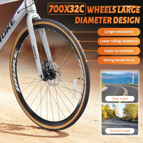 Hybrid Bike, 24-Speed 700C Wheel Hybrid Bicycle with Dual