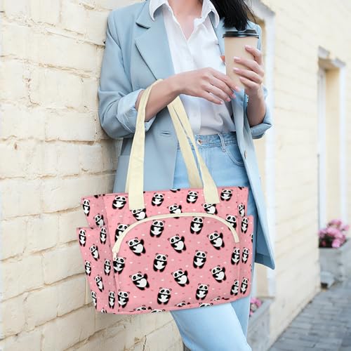 Sac fourre-tout panda léger et matelassé avec fermeture éclair - 2