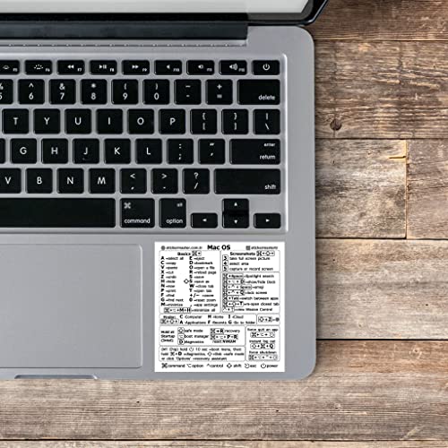 Sticker Master Autocollant pour Mac OS MacBook Air Pro - Accessoires pour clavier - Adhésif temporaire - Accessoire pour ordinateur portable Mac M1 + Intel - Autocollant en vinyle