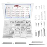 210 Stück Zugfedern Set, Kleine Spiralfedern Druckfedern Sortiment, Edelstahl Metallfedern Set, Springs, Verschiedene Torsionsfeder Set für DIY Reparaturprojekte Automobilreparaturen(20 Größen)