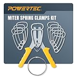 POWERTEC Miter Spring Clamps Kit with Spring Loaded Pliers and 8 Miter Clamps – Quick Clamp Set for Woodworking, Picture Frames, Wood Trim, and Crown Molding (72341)