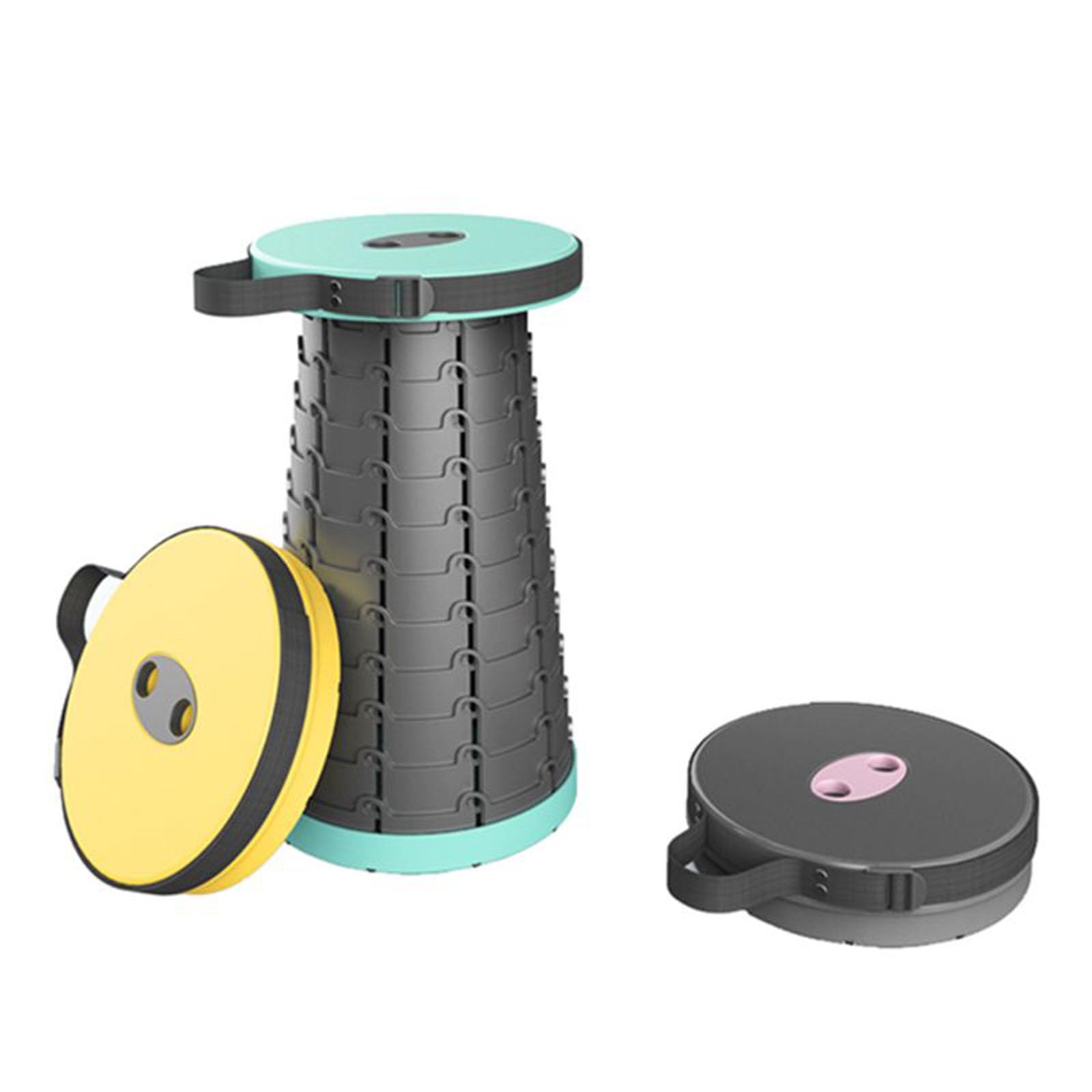 HALAMODO Retractable Folding Stool for Camping Travel Small Portable Lightweight Collapsable Foldable Seat Chair for Fishing BBQ Outdoors Indoors Kitchen Max Load 330lbs