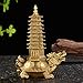 BRASSTAR Brass Feng Shui Statue Dragon Turtle Wenchang Pagoda Home Office Decoration Attract Academic and Career Luck Education Tower Figurine Gift for Collection PTZY051
