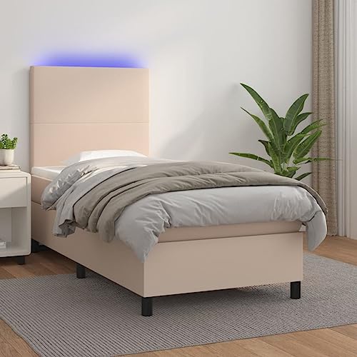 SKM Boxspringbett Cappuccino-Braun 80x200cm LED