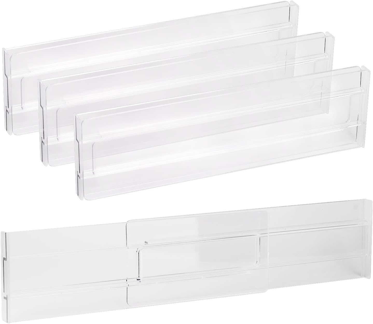 Gigmeta Schubladentrenner 4er Set - Verstellbar Für Schubladen 34-59cm, ABS Kunststoff