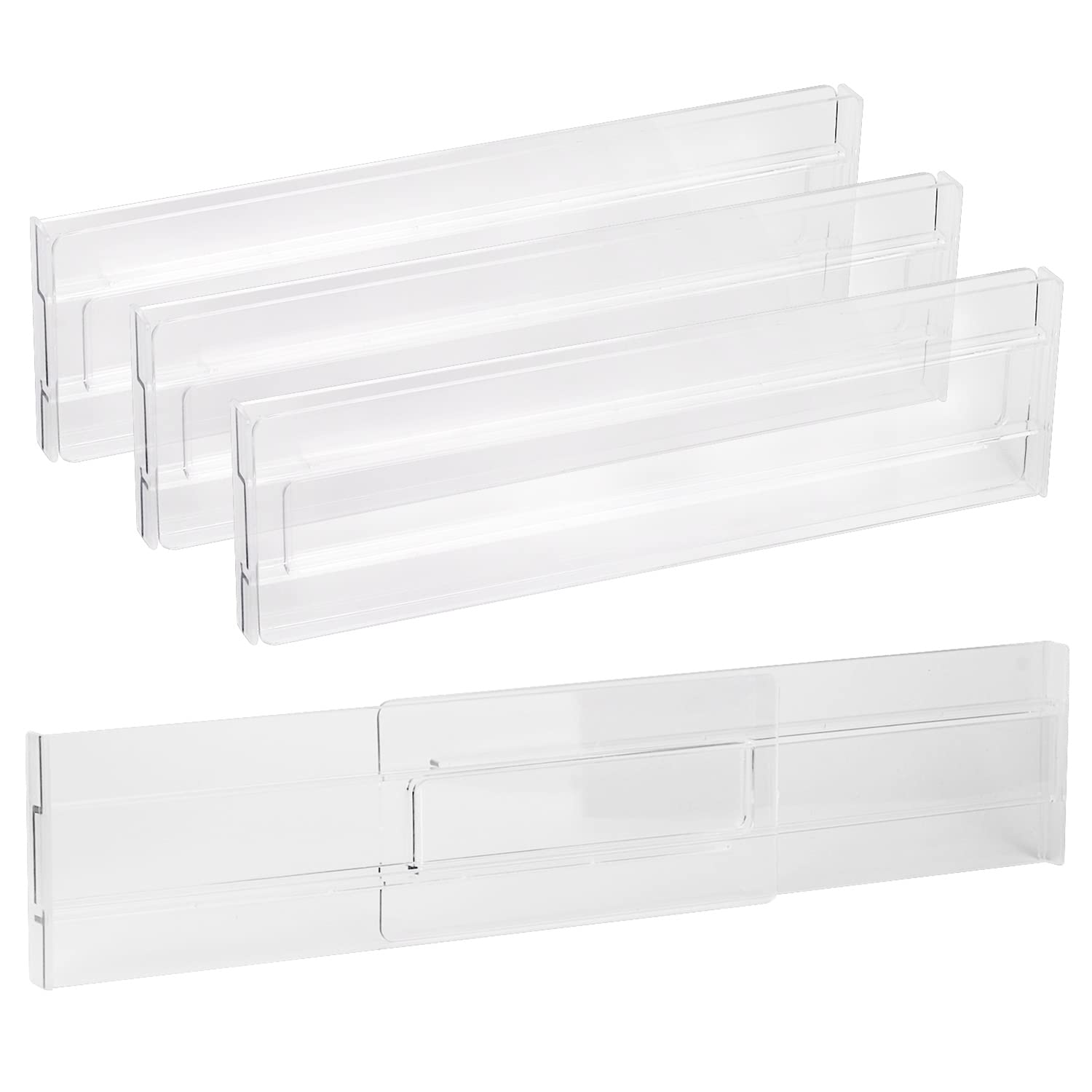 Buy 4 Pack Drawer Dividers, Plastic Drawer Separators, Adjustable