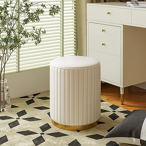 Taburete de tocador tapizado para maquillaje y mesa de café baja de salón 3