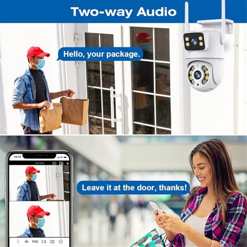 Cámara de seguridad exterior CCTV con doble lente WiFi y detección inteligente IA 4