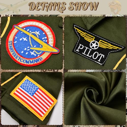 Disfraz de piloto militar para niñas talla M (7-8 años) miniatura 4