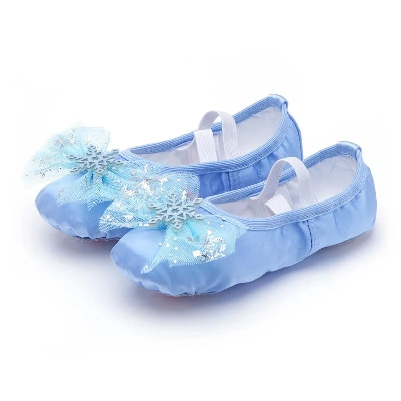 Ballettschuhe für Kleinkinder, schöne Prinzessin, Tanz, weiche Sohle, Ballettschuh, Kinder, Mädchen, Katzenklaue, chinesische Ballerina-Übungen, eisblau, 23 EU