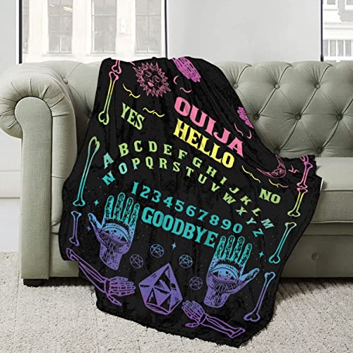 Jurojin Ouija Board Sun Moon Skull Skeleton Flannel Fleece Bed Blanket Throw Blankets Lightweight Cozy For Bedroom All Season Sofa Decor Gift 60X50 Inch For Teens #TOP1