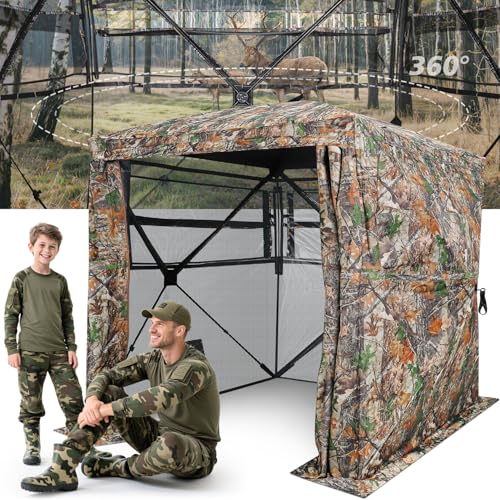 TYRSEN Hunting Blind with Magnetic Doors & Silent Windows