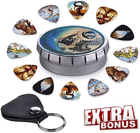 Unique Guitar Picks Premium Gift Set Of 12 Picks With Stunning Surreal Artwork Inspired By Salvador Dali, Complete W/Tin Box - Image 3