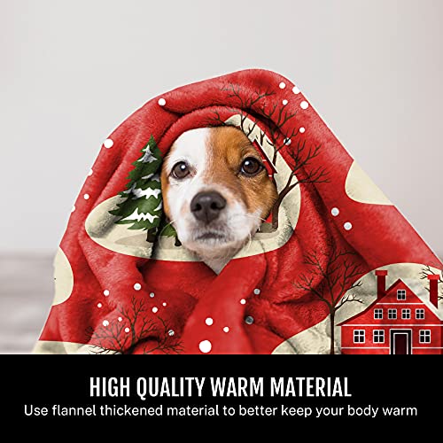 Britimes Christmas Throw Blankets, Soft Blankets And Throws, Daughter Mom Friend Gift Houses In Snowfall Print Decorative Throw Blankets For Couch, 50"X60" #TOP6