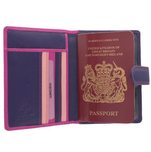Porte-Passeport en Cuir Visconti Rainbow RB75 : l'élégance colorée pour vos voyages