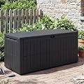 UDPATIO 120 Gallon Deck Box Outdoor Storage Box Lockable Waterproof Resin Indoor Outdoor Storage Container for Patio Cushions, Tools, Package Delivery Boxes for outside