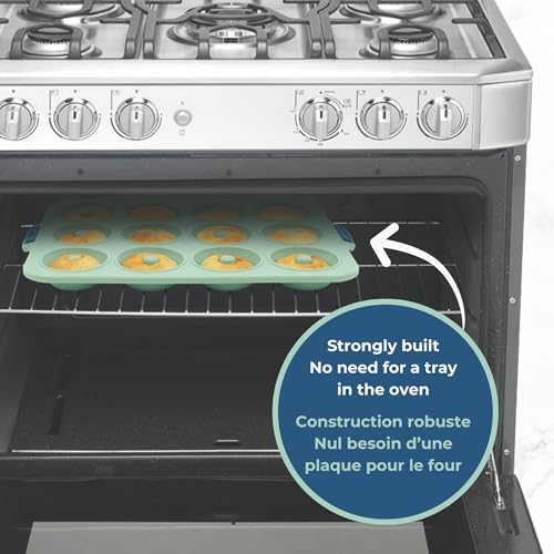 Starfrit Silicone Donut Pan with Integrated Metal Frame, LFGB Certified Silicone, Warp Resistant, Heat Resistant up to 446°F, 12-Cavity, Oven Microwave Air Fryer & Dishwasher Safe by Starfrit - Image 5