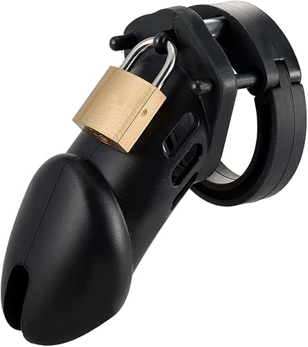 Miniatura 3 de Chastity Cage Juguete sexual  Jaula de silicona para hombres con anillos de 5 tamaños y 4 cerraduras de código, 2 llaves y 1 juego de cerradura,