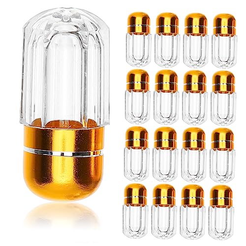NOLITOY 20個透明プラスチック小瓶 収納容器 漏れ防止密封蓋付き 携帯用サプリメント保存ケース 剤 ビタミン携帯保管用