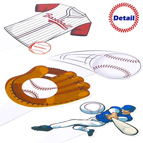 48Pcs Baseball Cupcake Toppers And Wrappers Baseball Birthday Cupcake Decoration For Baseball Theme Birthday Party Sport Game Party Supplies #TOP3