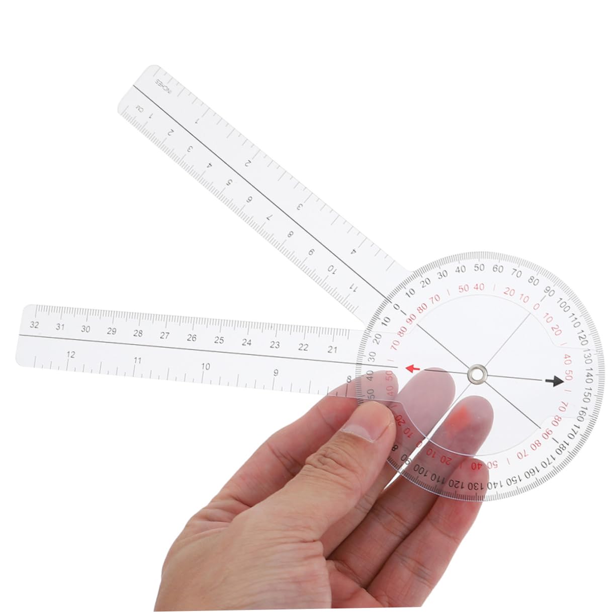 Lot de 4 Goniomètres de Mesure en Plastique, Règle Claire, Portable Bavure, Outil de Mesure D’angle pour Garçon et Filles