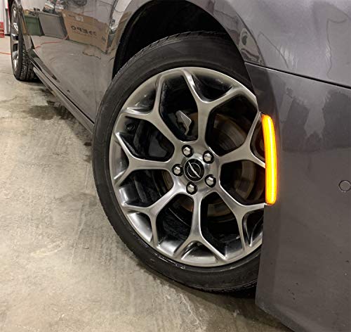 iJDMTOY Smoked Lens Amber/Red Full LED Side Marker Light Kit Compatible With 2015-up Chrysler 300, Powered by Total 180-SMD LED, Replace OEM Sidemarker Lamps - Thumbnail 7