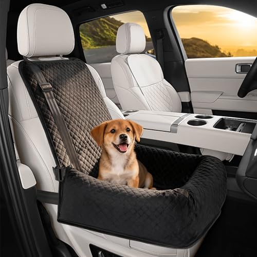 Tromlycs Car Dog Bed Front Seat Dog Car Beds Seat Cushions Pillow for Medium Small Size 25-40 lbs Black