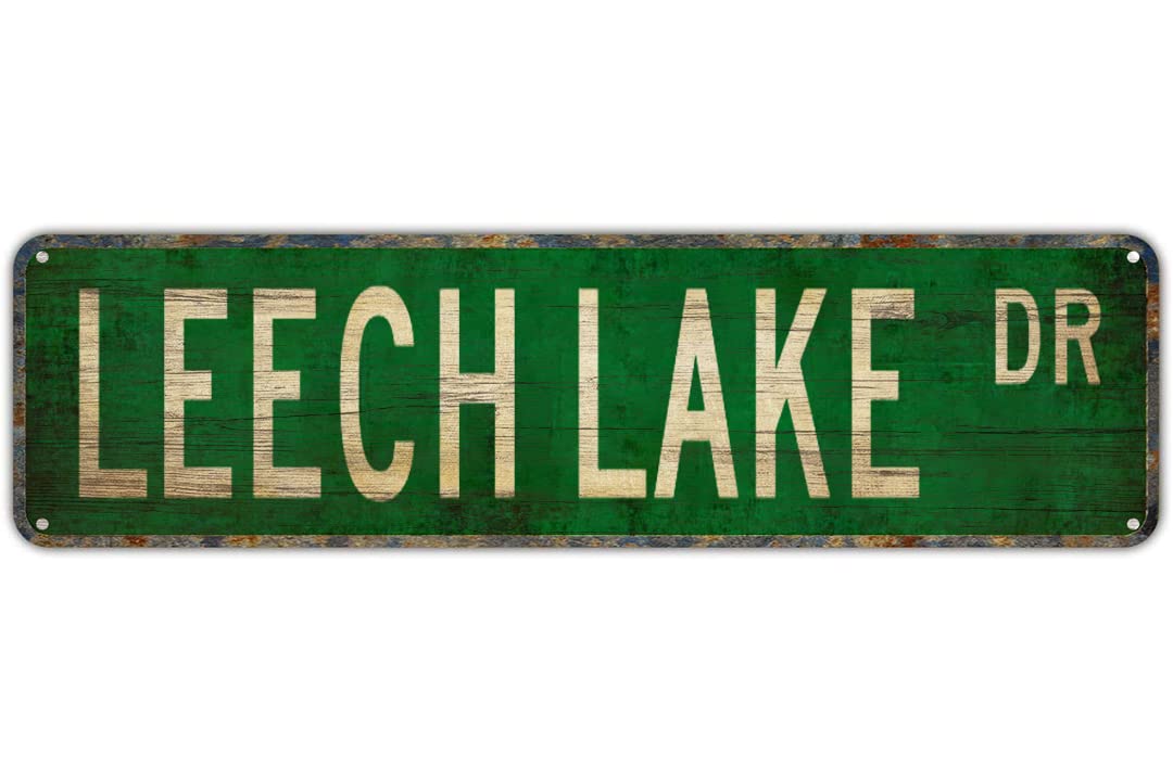 LEECH LAKE DR Vintage Tin Signs Art Plaque Aluminum for Bedroom Kitchen Garden Wall Bar Club Coffee Hanging Home Decor 4x16 Inch