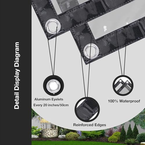Lona transparente impermeable para cerramiento de porche y terrazas de 3x5m 5