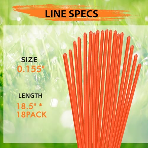 Kaberalty 490-040-C035 Pre-Cut 18.5"in Long 0.155"Trimmer Line Compatible with Cub Cadet,Troy-Bilt,Craftsman and Remington Walk-Behind Wheeled String Trimmers,Replace 743-0112 731-10080 Model (18 PK) by Kaberalty - Image 2