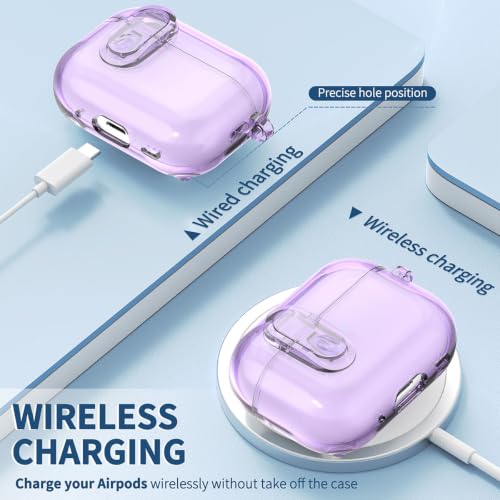Image of OTOPO Compatible Airpods Pro 2 /1 Case Clear with Lock Cleaning Kit, Soft TPU Transparent AirPods Pro 2nd Generation Protective Cover Skin Women Men for Apple Airpods Pro 2023 /2022 /2019 Charging Case