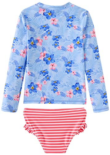 Image of Toddler and Little Girls Rash Guard Sets with Bikini Bottom Swimwear | UPF 50+ Sun Protection