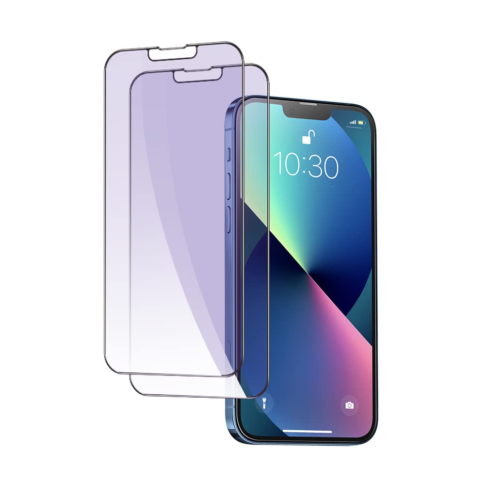 PERFECTSIGHT 2 Pack Anti Blue Light Screen Protector Compatible with iPhone 14 Plus, iPhone 13 Pro Max, [Eye Protection Relieve Eye Strain] HD Clear