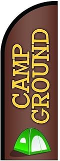 Campground Sign Feather Flag, Business Advertising Flags, Pre Printed Flutter Banner FLAG ONLY by Above All Advertising, Inc. (7.8' Feet)