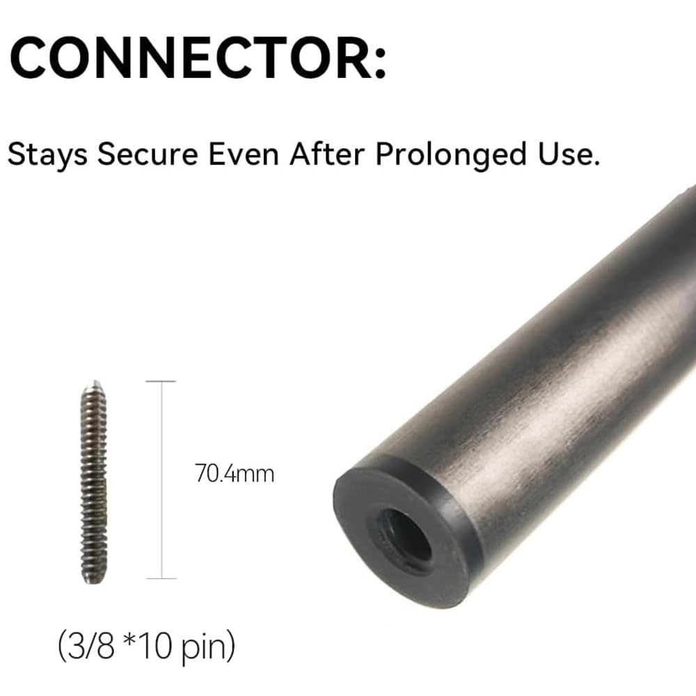29 インチ ビリヤードキュー前肢 73.7cm カーボン単軸シャフト 低偏転 12.5mm/11.8mm/13mm 115g ステンレス製ジョイント 軽量 交換用 （ブラック）