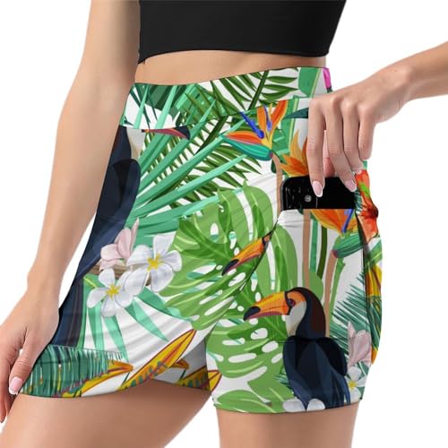 Jupe de tennis femme anti-transpiration | Jupe short de course avec rangement