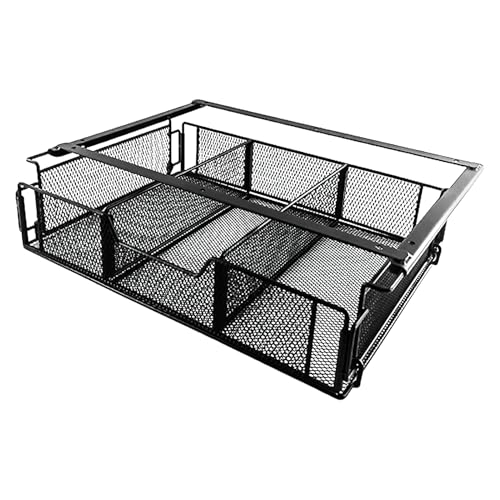 Tiroirs sous le bureau – Plateau de rangement sous la table pour stylos, tiroir de rangement en métal pour fournitures d'armoire de maison, crayons pour adultes, femmes et hommes