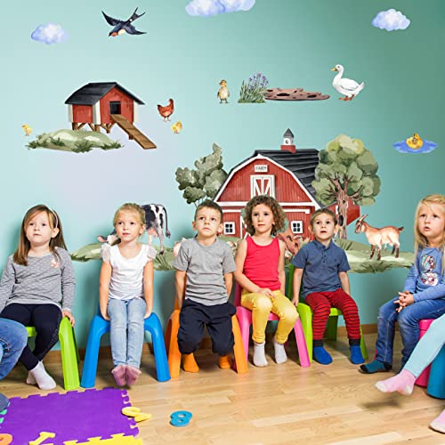 SUPERDANT Farm Landscape Animals Wall Stickers 8 Style Farm Animals Wall Decor Birds Sheep Chickens Wall Decals Removable Vinyl Art Mural Decals for Bedroom Living Room Nursery Decoration - Image 3
