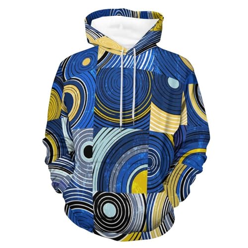 Sweat à capuche UMENG Cercles Carrés pour des journées cocooning et sorties urbaines