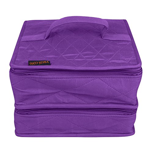 Yazzii Deluxe Double Organizer Tote Bag - Portable Storage Organizer - Multipurpose Storage Organizer For Crafts, Toiletries, Medication, Cosmetics & Jewelry Purple #TOP7