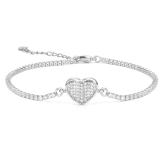 LOMISS PULSEIRA FOLHEADO A OURO 18K CORAÇÃO ZIRCÔNIA CRAVEJADA