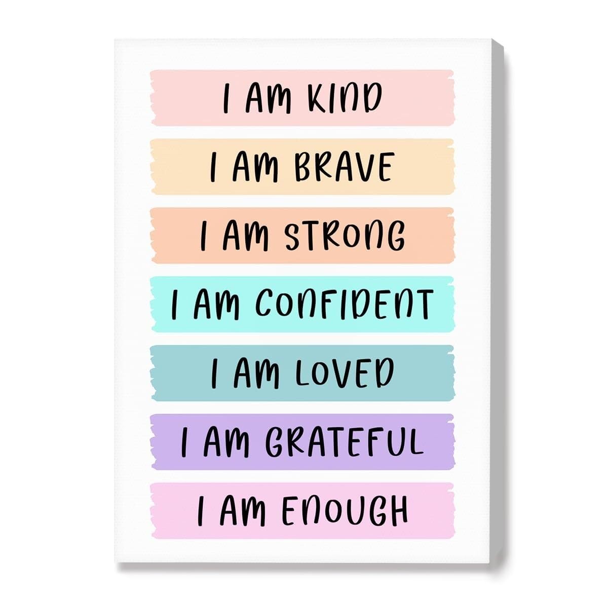 UYCUODLUY Motivational Poster for Affirmations to Build Confidence Growth Mindset Wall-Art for Classroom(Framed,12x18inch(30x45cm))