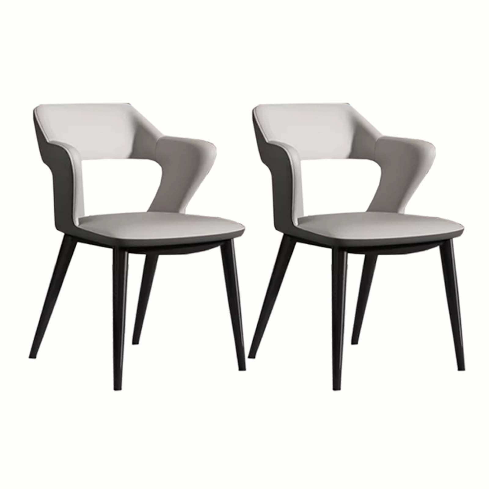 Chaise de cuisine rembourrée haut de gamme avec accoudoirs en cuir PU lot de 2