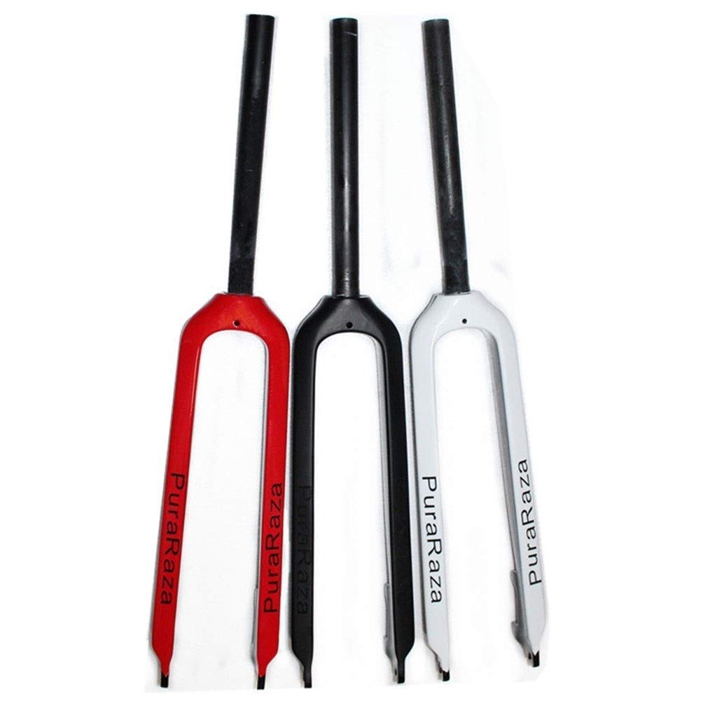 Horquilla Delantera para Bicicletas de montaña de 26/27,5/29 Pulgadas, suspensión de Fibra de Carbono, Tubo Recto, Freno de Disco PM, Eje QR de 1-1/8", 9 mm, 450 g